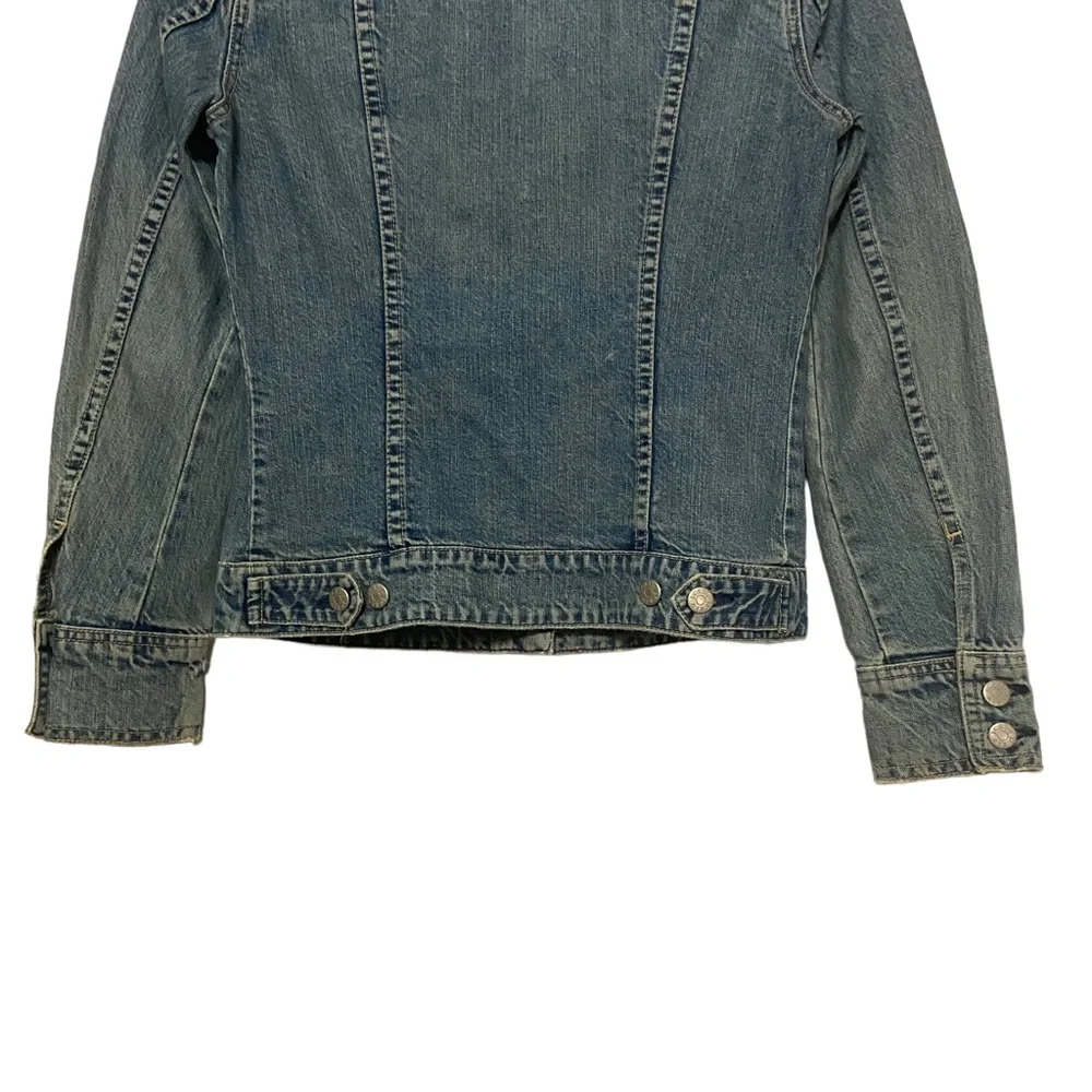 J Crew Vintage Washed  Denim Jean Trucker Jacket Blue